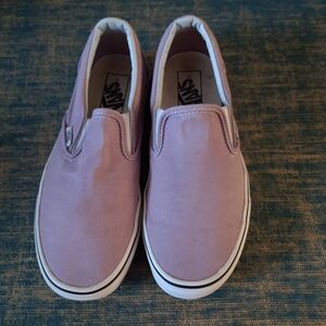 Vans off the wall🌸 light Lavender Leather trimmed Sneaker🌸men 6.5/women 8